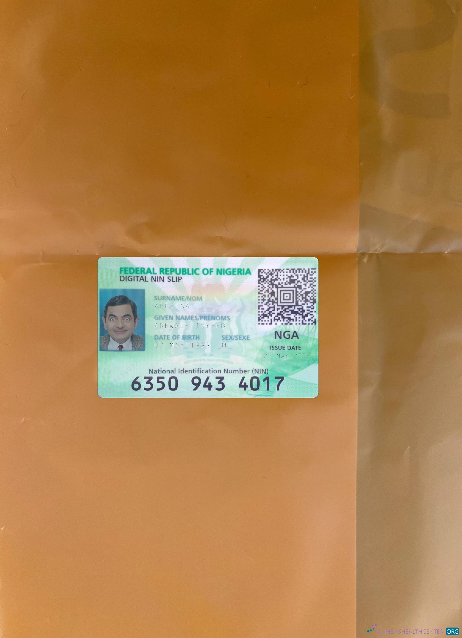 Download Nigeria digital ID card 2023 present photolook front Photoshop template